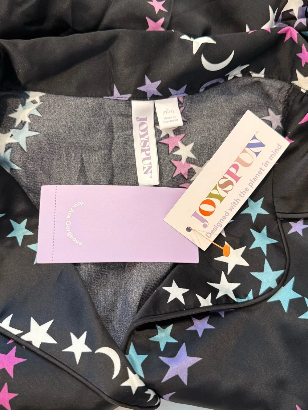 Women’s Black Star & Moon Short Pajama Set Size Large NWT